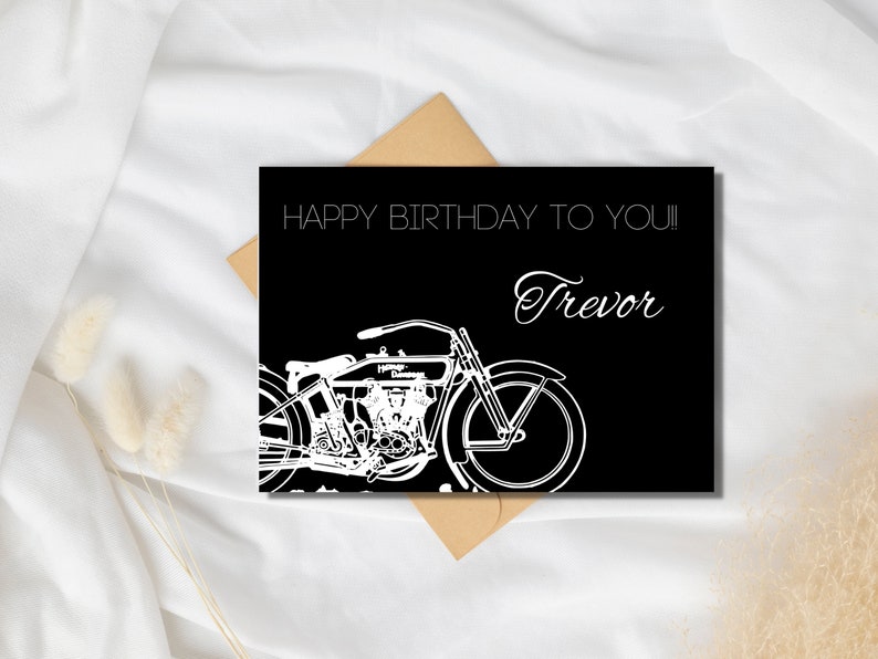 Biker Birthday Card - Printable Motorcycle Birthday Card - Motorist ...