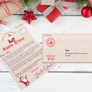 VINTAGE kerstmanbrief, BRIEF van de kerstman, kerstman envelopsjabloon, kerstman brief, instant download, kerstman briefbundel. 2. Canvas