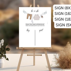 He or She Gender Reveal Game, He or She What Will Baby Be Sign, Gender Guess Board, Boho Baby Shower, Gender Neutral Baby Shower