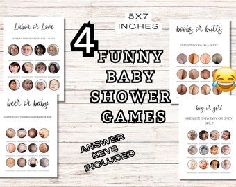 60-Piece Hilarious Baby Shower Games Set - Gender Neutral Party Activities