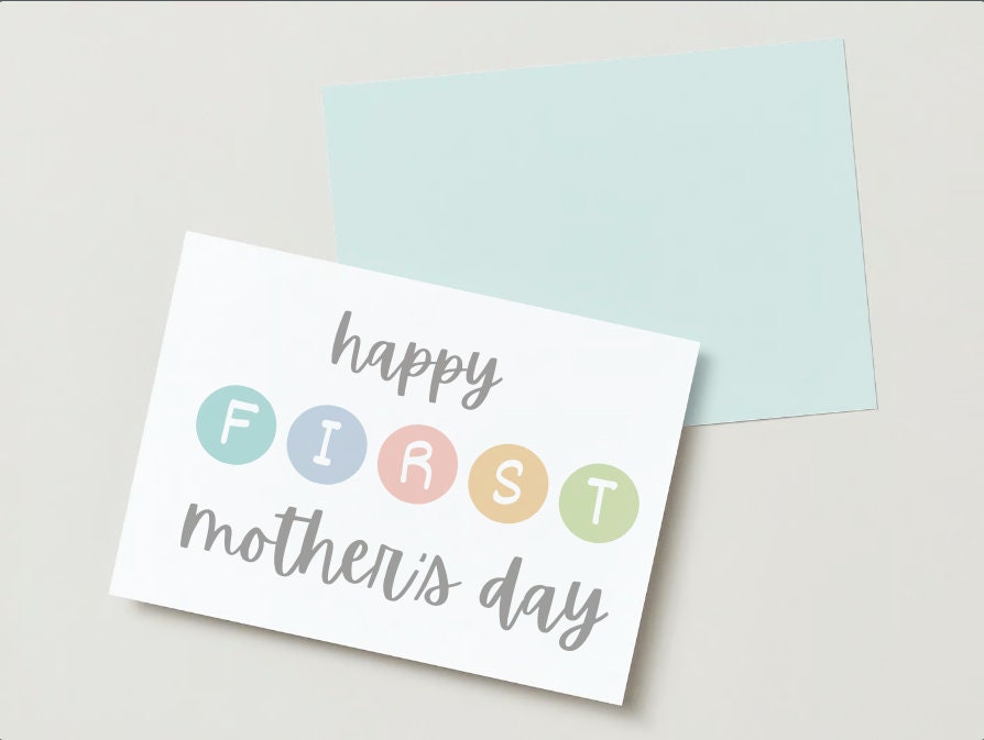 FIRST Happy Mother's Day Card Printable Mother's Day Card Mothers Day ...
