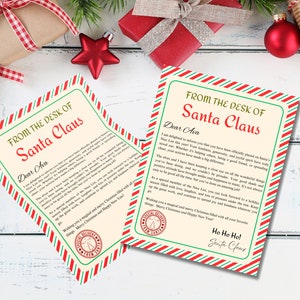 Santa Letter, BRIEF van Santa, Santa Stationaire Kerst Santa Letter, Instant Download, Santa Letter Canva. Bewerkbare sjabloon