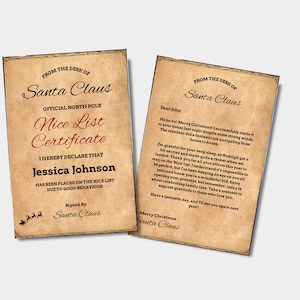VINTAGE Kerstmanbrief, BRIEF van de Kerstman, Mooi Lijstcertificaat, Kerstmanbrief, Instant Download, Santa Letterbundel. 2. Kanva