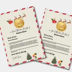 Santa Letter, BRIEF van Santa, Santa Stationaire Kerst Santa Letter, Instant Download, Santa Letter Canva. Bewerkbare sjabloon