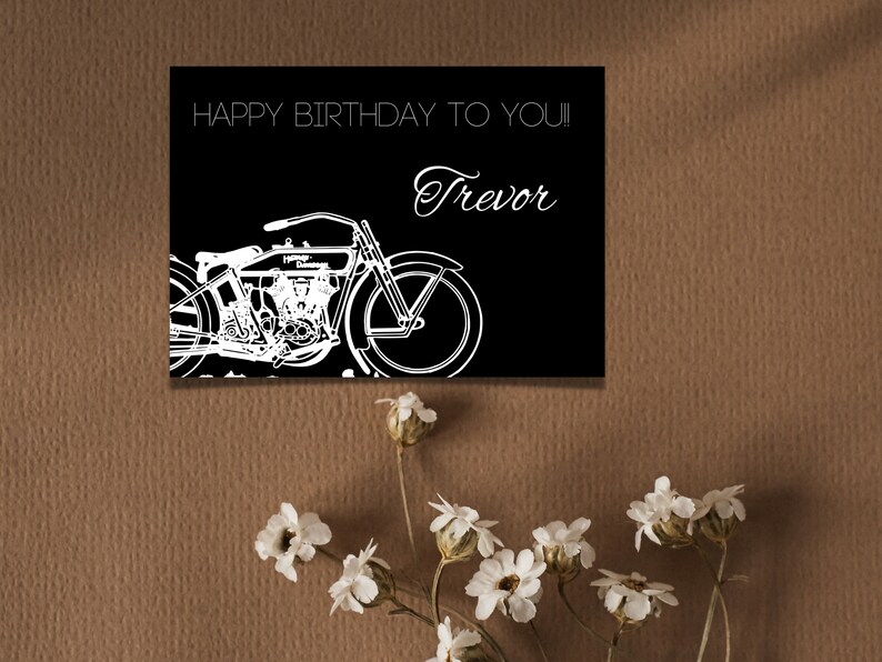 Biker Birthday Card - Printable Motorcycle Birthday Card - Motorist ...