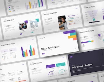 Data Analytics PowerPoint Template (Secondary Colors) | Business Analysis PPT | Editable Charts and Graphics | Professional Corporate Slides