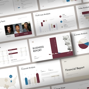 PowerPoint-presentation för affärsrapport | Animerad PPT-mall | Professionell bilddesign och layout | 100 % redigerbar | Projekt/Ekonomi
