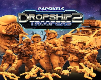 Papsikels Dropship Troopers January 2022, 3D Miniatures Stl , Dnd Stl , Tabletop Stl, Rpg Stl,  3D Printer Files, Tabletop, Best Stl Files