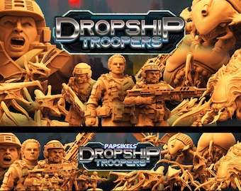 Papsikels Dropship Troopers December 2021, 3D Miniatures Stl , Dnd Stl , Tabletop Stl, Rpg Stl,  3D Printer Files, Tabletop, Best Stl Files
