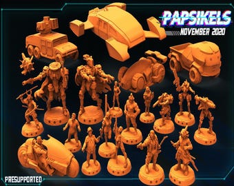 Papsikels November 2020, 3D Miniatures Stl , Dnd Stl , Tabletop Stl, Rpg Stl,  3D Printer Files, Tabletop Stl, Stl Pack, Artisan Stl, Titan