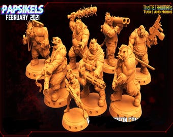 Papsikels The Metahumans Tusks And Horns February 2021, 3D Miniatures Stl , Dnd Stl , Tabletop Stl, Rpg Stl,  3D Printer Files, Tabletop