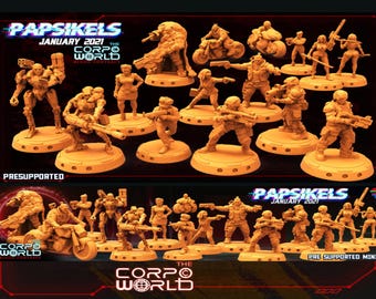 Papsikels Corpo World January 2021, 3D Miniatures Stl , Dnd Stl , Tabletop Stl, Rpg Stl,  3D Printer Files, Tabletop, Best Stl Files