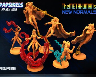 Papsikels The Metahumans New Normals March 2021, 3D Miniatures Stl , Dnd Stl , Tabletop Stl, Rpg Stl,  3D Printer Files, Tabletop, Best Stls