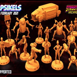 Papsikels Streetlyfe Hachmechs February 2021, 3D Miniatures Stl , Dnd Stl , Tabletop Stl, Rpg Stl,  3D Printer Files, Tabletop, Best Stls