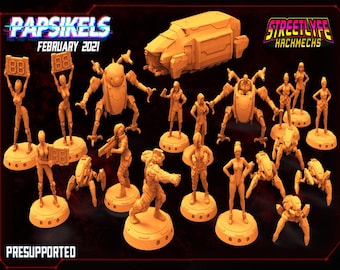 Papsikels Streetlyfe Hachmechs February 2021, 3D Miniatures Stl , Dnd Stl , Tabletop Stl, Rpg Stl,  3D Printer Files, Tabletop, Best Stls