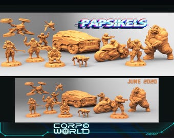 Papsikels June 2020, 3D Miniatures Stl , Dnd Stl , Tabletop Stl, Rpg Stl,  3D Printer Files, Tabletop Stl, Stl Pack, Artisan Stl, Titan Stl