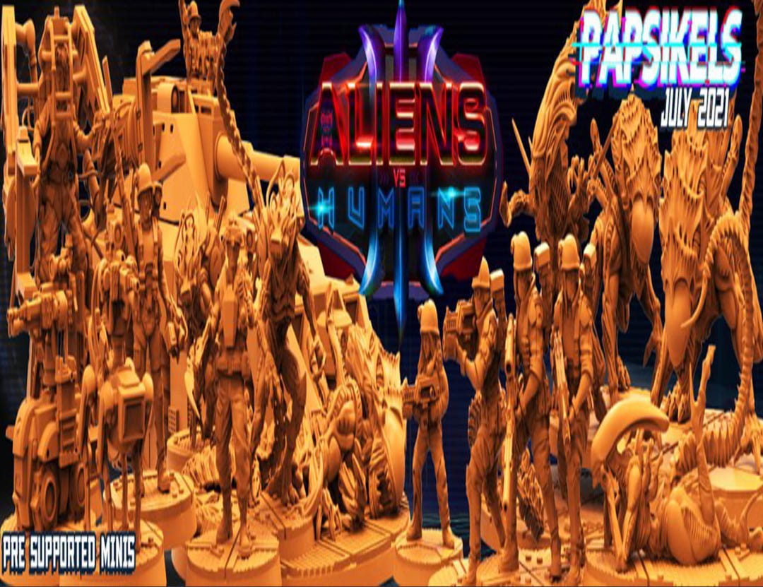 Papsikels Aliens Vs Human July 2021, 3D Miniatures Stl , Dnd Stl ...