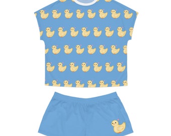 Cute Baby Duck Women's Short Pajama Set (AOP)