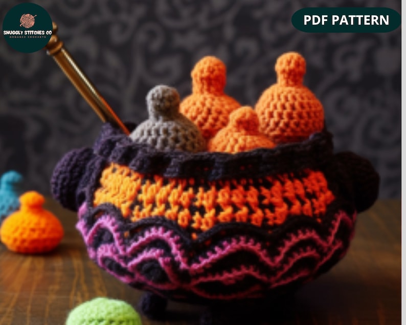Witches Cauldron Coaster Crochet Pattern Halloween Bubbling Etsy