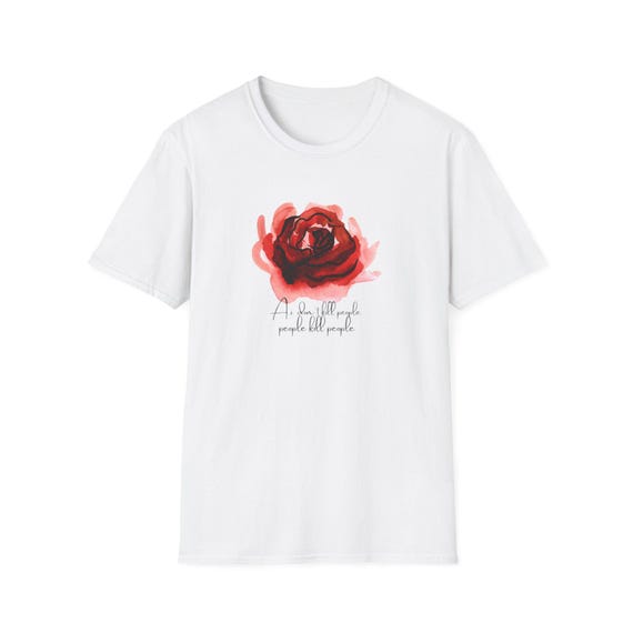 Flower Shit AI Unisex Softstyle T-Shirt, Funny Graphic Tee, Sarcastic Shirt, Humor Gift, Men Women Apparel AI Don't kill people