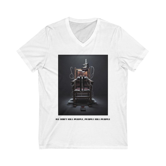 Edgy Graphic Tee for Horror Fans, Short Sleeve V-Neck Shirt, Perfect for Halloween, Gift for Movie Lovers, Unique Artwear