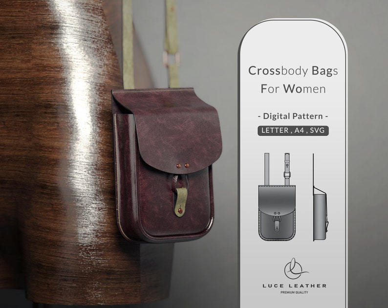 PDF & SVG Pattern for Minimalist Crossbody Bag | Digital Download ...