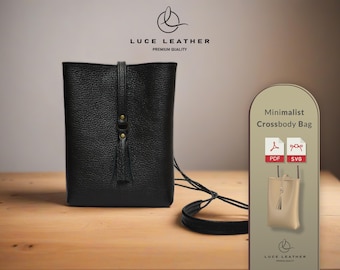Crossbody Bag with Leather Tassel | Simple DIY Bag Template | PDF & SVG