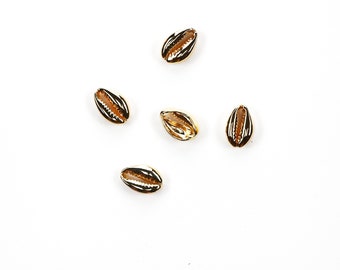 Gold Plated Stainless Steel Cowry Shell Charm 17mm