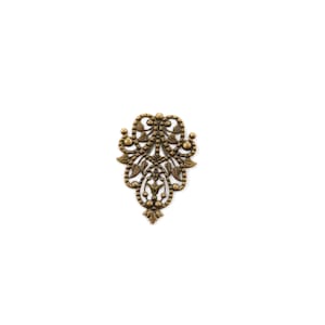 Brass Stamping Filigree Charm Pendant 50mm