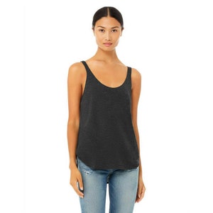 Bella Canvas Blank Tees - Flowy Lightweight Side Slit Tank Heather Grey Gray 8802