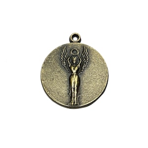 Winged Victory Nike Déesse de la Victoire Médaillon Médaille Alliage de Zinc 30mm rond