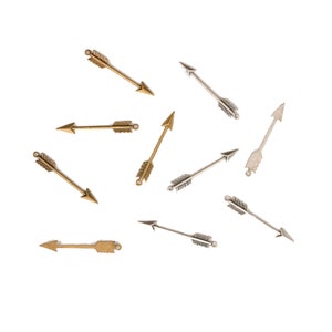 Arrow Charm Brass Stamping 34x5mm