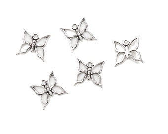 Silver Butterfly Charm 17x18mm