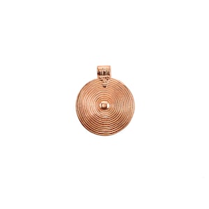 Copper plated brass pendant charm 42mm diameter
