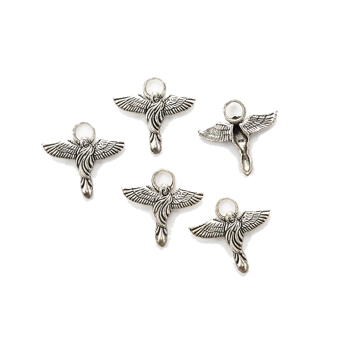 2x Brass Oxidized Angel Halo Charm Findings – Dangle Earring Or Pendant DIY