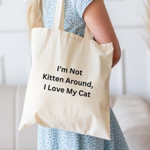 Cat Tote Bag, Cute Cat Bag, Perfect Gift For Cat Lovers, Cat Tote, Cute Tote Bag, Gift For A Cat Mom, Aesthetic Tote Bag, Reusable Cat Bag