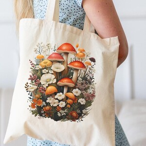 Floral Tote Bag, Flower Tote Bag, Tote Bag Aesthetic, Nature Lover Gift, Plant Lover, Cute Tote Bag, Cottagecore, Nature Tote bag