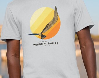 Izajasz 40:31 Wiara Oparta na T-shircie Unisex, Chrześcijańska Koszulka Pisma Świętego, Religijna Koszulka Graficzna, Góra Wersetu Biblijnego, Inspirująca Odzież