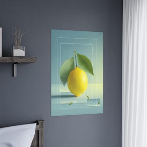 Fresh Lemon Matte Poster Print, Modern Wall Art, Minimalist Decor, Lemon Print for Kitchen, Gift for Home, Summer Vibes