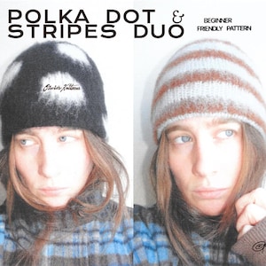 Strickanleitung - Polka Dot & Stripes Duo Hat Pattern von Olivias Knitwear