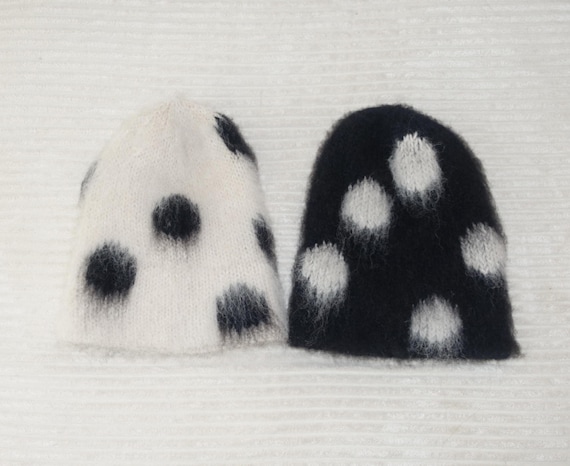 Wool & Alpaca Polka Dot Beanie/hat - Etsy display picture 1