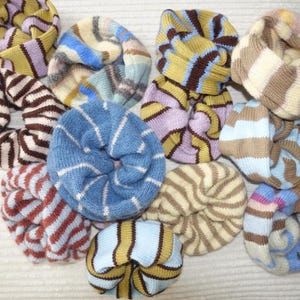 Striped Knit Scrunchies