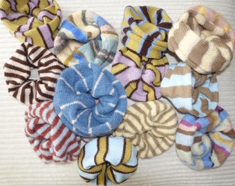 Striped Knit Scrunchies