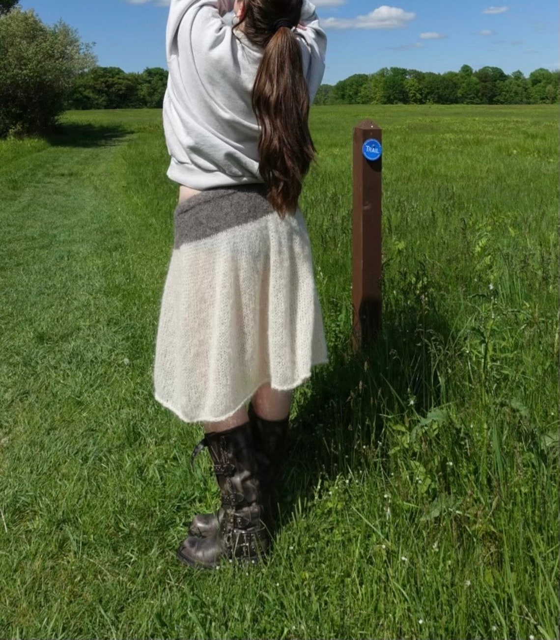 Hand Knit See Through Midi Skirt Made With Alpaca Silk & 100% Merino ...