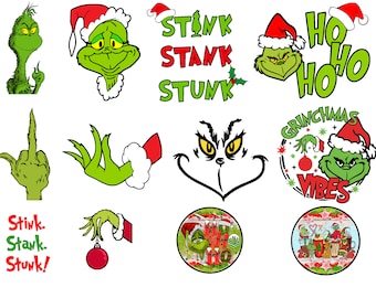 Grinch PNG Bundle, Grinch face PNG, Christmas Png, Christmas Bundle, Christmas Grinch Shirt, Grinch Png, Mean One, png bundle, Grinchmas