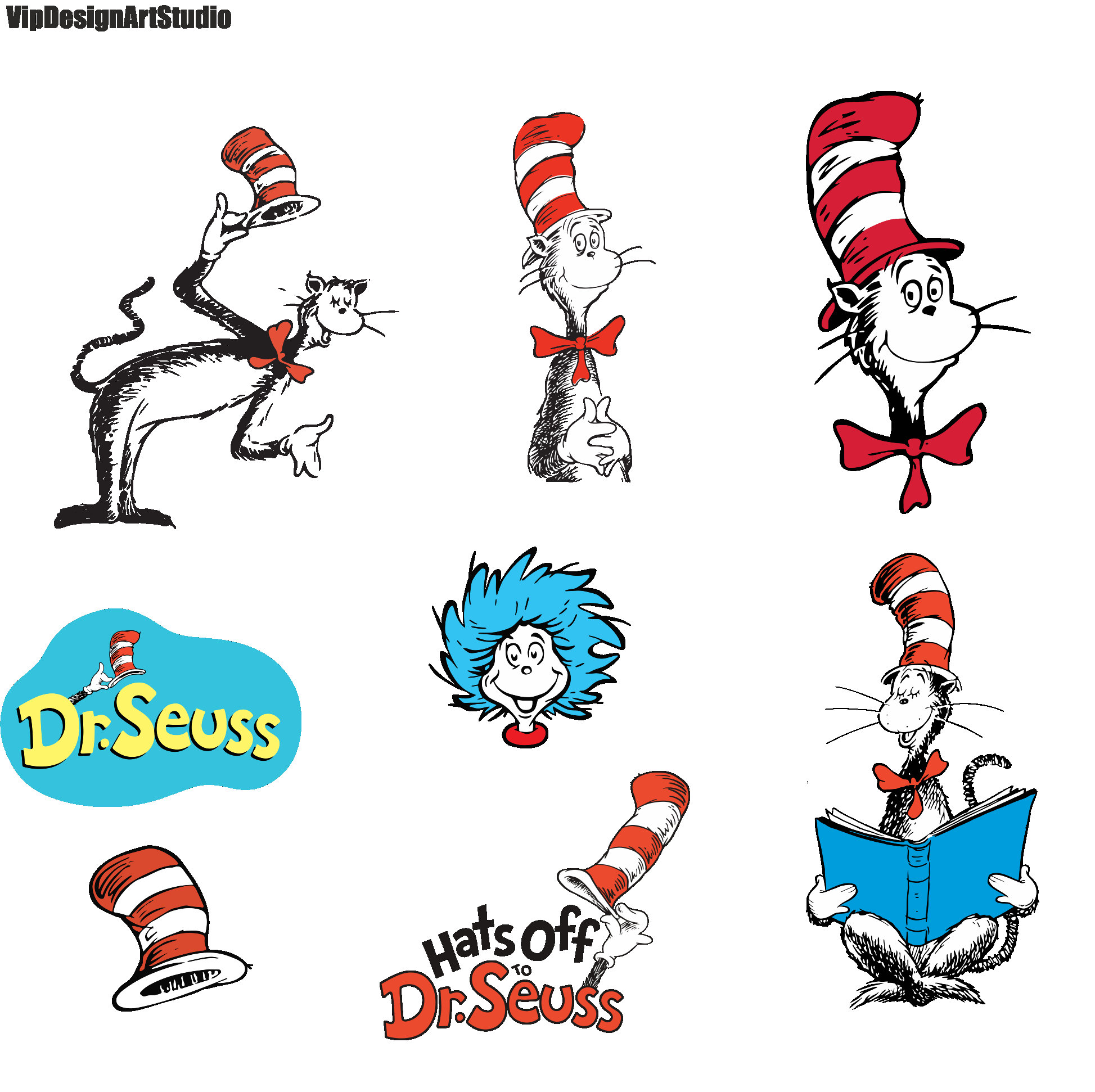Cat In The Hat Line Art At Tanlangstonblog Blog