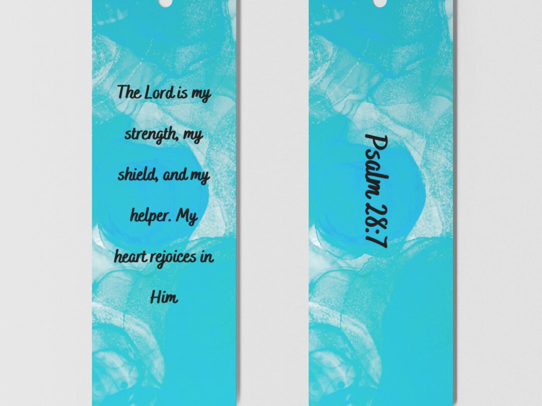 Blue Bookmark Christian Bookmark Printable Affirmation Etsy
