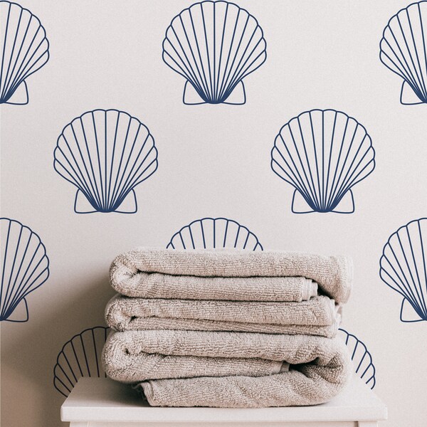Shell Seashell Peel and Stick Wallpaper Etsy