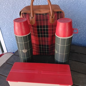 Vintage Thermos Set Beverage set and case. VTG USA made Cork Style units.  on eBid United States