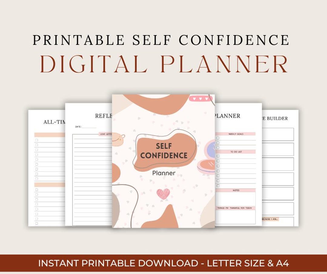 Self-confidence Planner Printable Self-esteem Journal Personal Growth ...